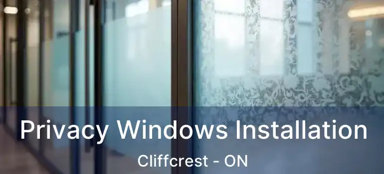  Privacy Windows Installation Cliffcrest - ON