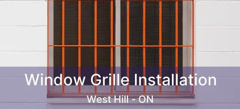  Window Grille Installation West Hill - ON
