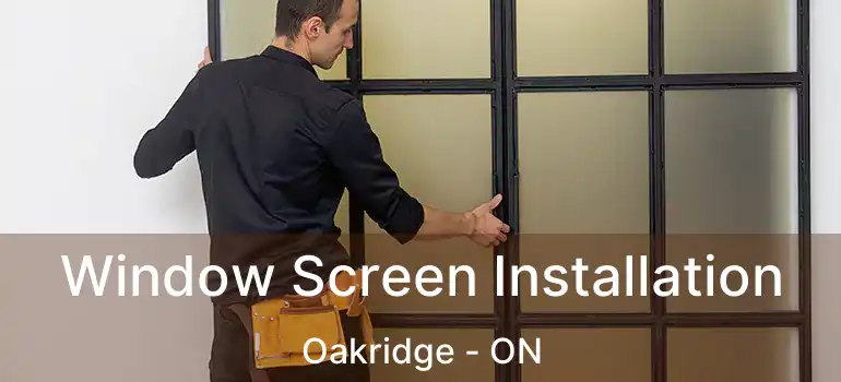  Window Screen Installation Oakridge - ON